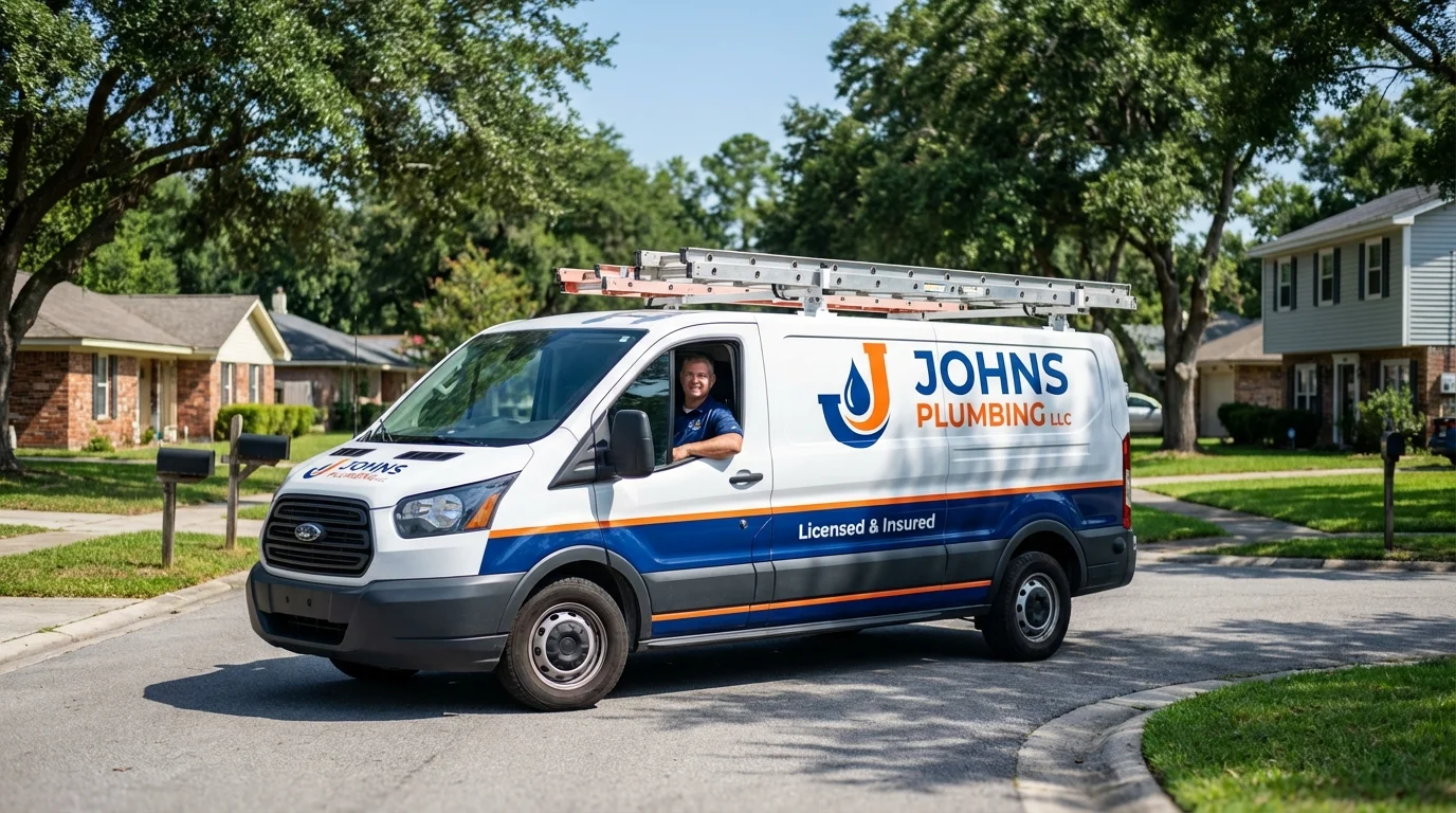 Johns Plumbing LLC service van in East Brunswick, NJ